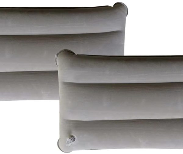 Inflatable Pillow,Set of 2 Ultralight Inflatable Camping Pillows for Sleeping and Travel,Compact and Comfortable Camp Pillows for Traveling,Hiking,Camping,Napping,Neck Lumbar Support (Gray)