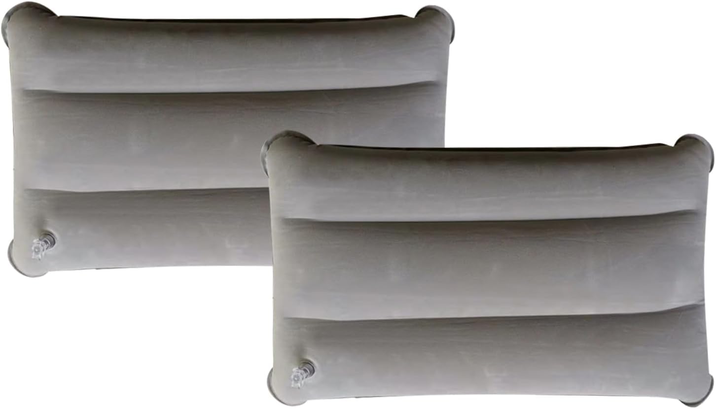 Inflatable Pillow,Set of 2 Ultralight Inflatable Camping Pillows for Sleeping and Travel,Compact and Comfortable Camp Pillows for Traveling,Hiking,Camping,Napping,Neck Lumbar Support (Gray)