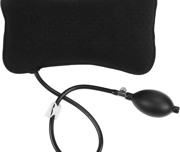 Air Inflatable Lumbar Support Pillow, Portable Breathable Lower Back Supports Cushion Backrest Pain Head Neck Airplane Seat Cushions Pump for Home Flying Car Office Chair Travel Sleeping Elder