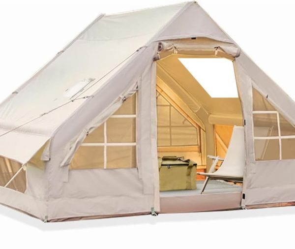 Inflatable Tent for Camping, Easy Set-Up with Hand Pump, Portable 4 Season Blow Up Tent, in Waterproof Oxford, Outdoor Use for 4-6 & 6-8 Person