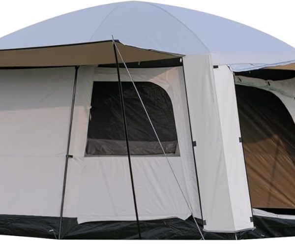 4-6 Person Camping Tent, Large Family Cabin Tents with Porch & Rainfly, Double Layer Waterproof Glamping Tent with 2 Rooms 2 Doors, Portable Big Tents for Outdoor Camping Hiking Party