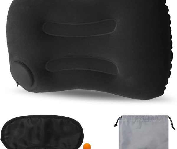 Inflatable Pillow Set, Ultralight Inflatable Camping Pillow, Portable Beach Pillow, Inflatable for Neck and Lumbar Support for Camping, Backpacking, Hiking