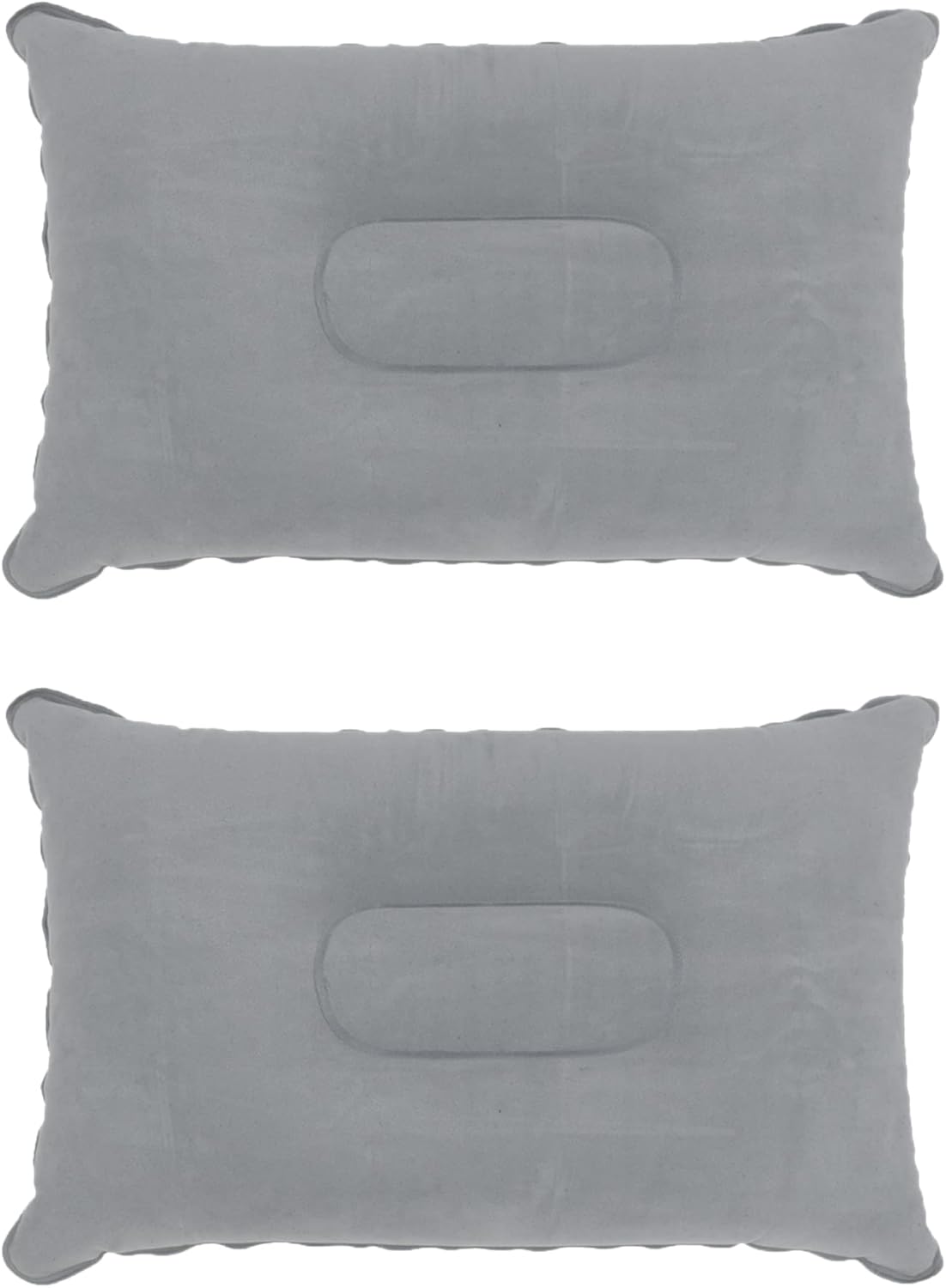 2 Pack Ultralight Inflatable Pillow Small Squared Flocked Fabric Air Pillow for Beach Hiking,Camping,Traveling,Napping,Desk Rest,Neck &Lumbar Support(Gray)