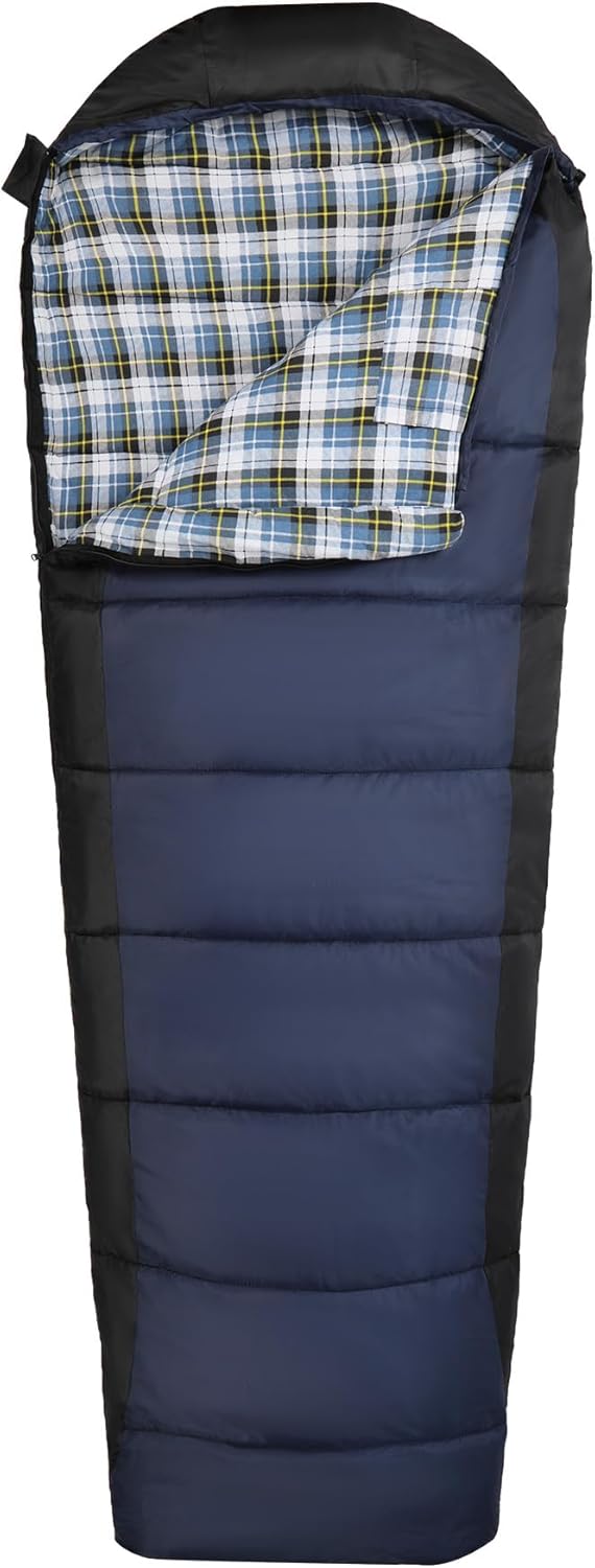 Cold Weather Mummy Sleeping Bag, Warm Flannel Cotton Sleeping Bag, 2 lbs/ 4 lbs Filling - Image 2