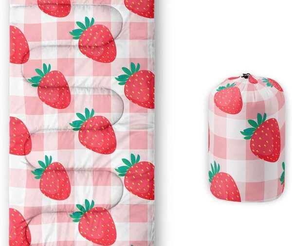 Kids Sleeping Bag for Boys Girls,Rocket Moon Print-Lightweight Warm Portable Outdoor Indoor-Waterproof Cold Weather Resistant Sleeping Bag for Camping Hiking