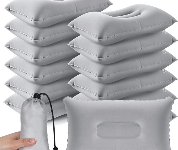 12 Pack Inflatable Camping Pillow with Storage Bags Ultralight Compressible Inflatable Pillow Blow up Compact Camping Travel Pillow for Backpacking Sleeping Summer Hiking Camp
