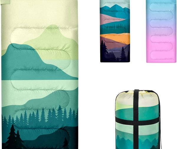 Sleeping Bags for Adults, 3 Seasons Warm Cold Weather Lightweight Waterproof Backpacking Camping Sleeping Bag for Camping Hiking Traveling Outdoor, Camping Gear Equipment