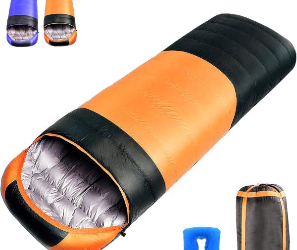 Sleeping Bag for Adults Backpacking Lightweight Waterproof Cold Weather 30°F - Warm Thickened Camping Sleeping Bags Zip Together for Double Machine Washable Camping Travel Cycling Four Seasons