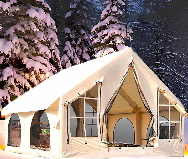 Inflatable Camping Tent, Flagship Waterproof Glamping Tent 5 MINS Instant Setup Blow Up Tents, Bathtub-Style PVC Base Air Tents