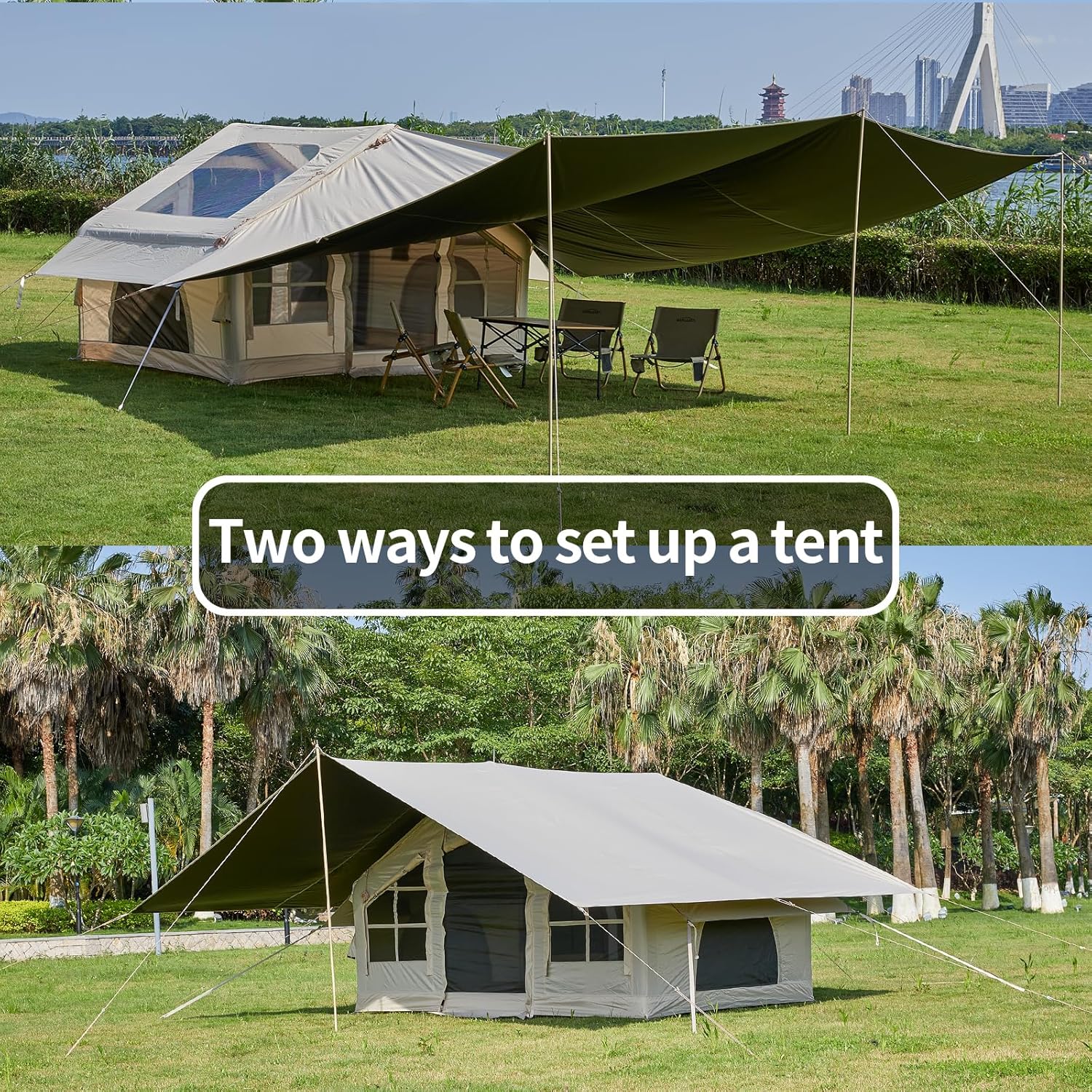 Inflatable Tent with Pump,4-6 Person Instant Glamping Camping Tents House, Easy Setup Blow Up Family Tents for 4 Seasons Waterproof Inflatable Tent for Camping with Mesh Windows. - Image 2